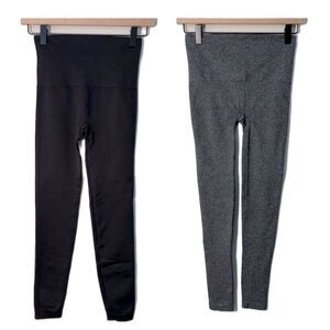 Lot of 2 Spanx by Sara Blakely Leggings Women’s SP Black & Gray.